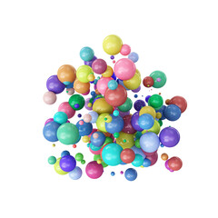 Group of Multicolor Balls isolated on white background