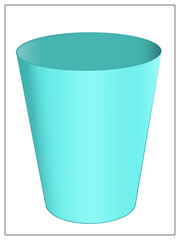 Vector blue simple glass Icon. Flal vector illustration of simple empty glass for web design, logo, icon, app, UI