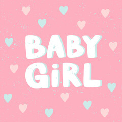 Baby girl. Sticker for social media content. Vector hand drawn illustration design. 
