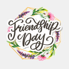 Beautiful Illustration Of Happy Friendship Day,Decorated Greeting Card Design.