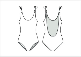 Fashion technical drawing swimsuit