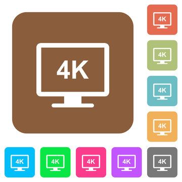 4K display rounded square flat icons