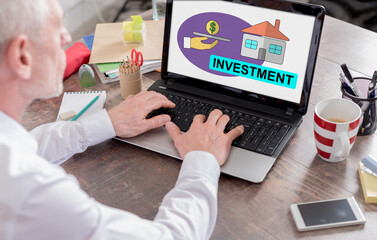 Investment concept on a laptop screen