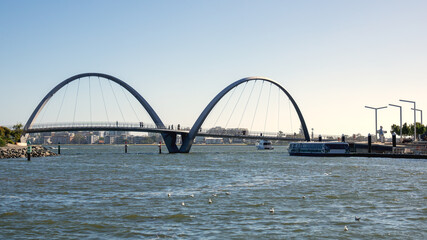 Fototapeta na wymiar Elizabeth Quay Bridge at Perth Western Australia