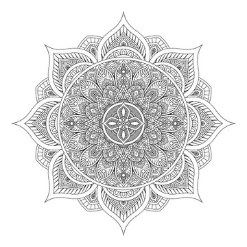 A pattern motif mandala art ornament circular floral design element