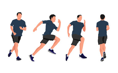 Fototapeta na wymiar Running Man Illustration Set