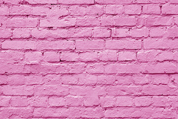 Pink brick wall. Loft interior design. Architectural background.