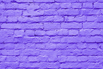 Violet brick wall. Loft interior design. Architectural background.