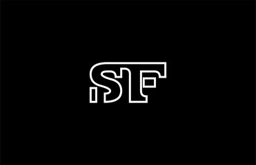 Minimalism Outline Monogram SF Logotype