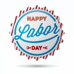 happy labor day label