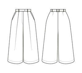 Fashion technical drawing long shorts