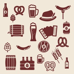 set of oktoberfest icons