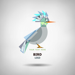 Abstract geometrical style bird logo