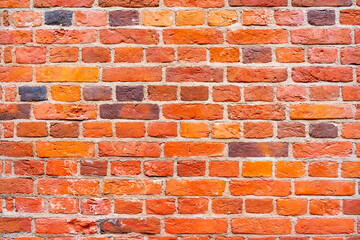 Red brick wall. Loft interior design. Architectural background.