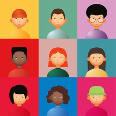 Fun and diverse avatar library of the generation Z.