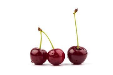 Сherry berries isolated on white background. With clipping path.