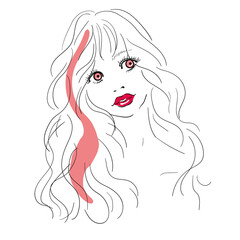 カラーコンタクトレンズ　カラコン　装着イメージイラスト