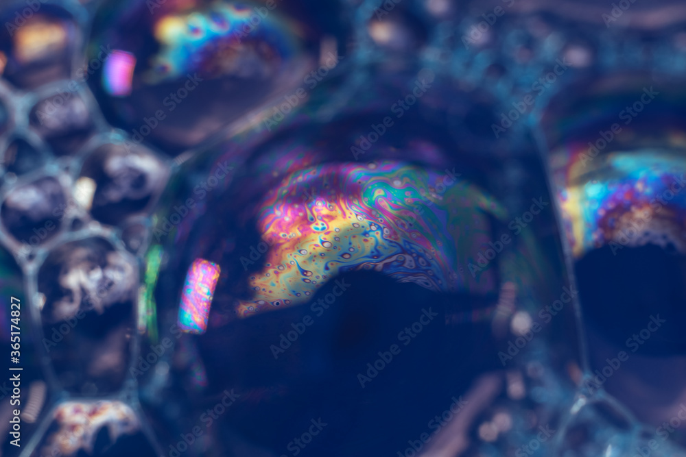 Aufkleber Beautiful abstract blue bubbles background pattern texture for design . Macro view.