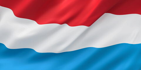 National Fabric Wave Closeup Flag of Luxembourg