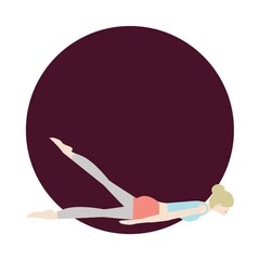 girl practising yoga in locust pose variation