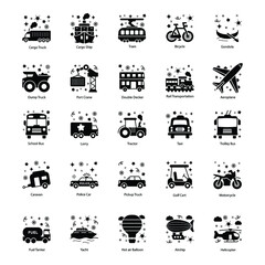 
Public Vehicles Solid Icons Pack
