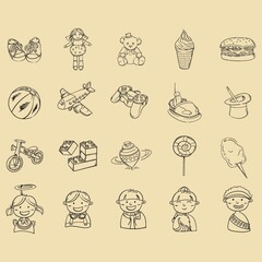 set of kids icons