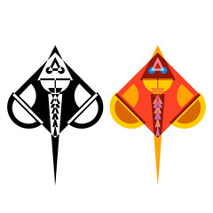 Abstract geometrical style stingray.