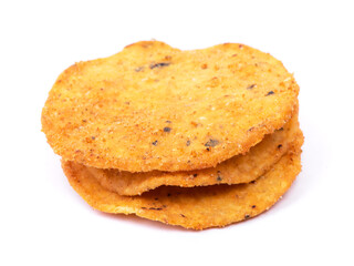Heap of round nachos