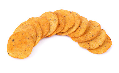 Heap of round nachos