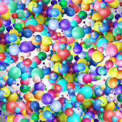 Fototapeta na wymiar Heap of multicolor balls abstract background
