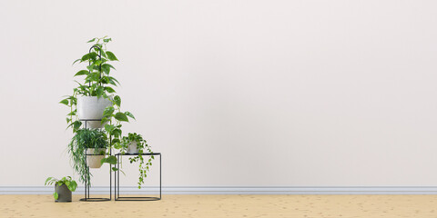 Pflanzen vor Wand mit Textfreiraum - 365175831