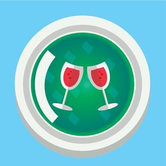 wine glasses button
