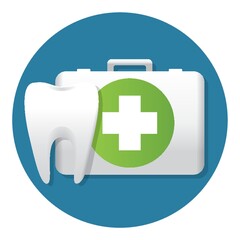 Obraz premium tooth with first aid kit