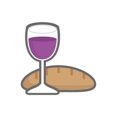 wine glass and bread