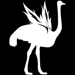 silhouette of ostrich