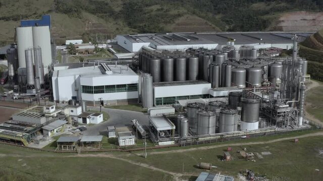 Aerial view of Ambev Brewery. The city of Pirai, State of Rio de Janeiro, Brazil South America. 