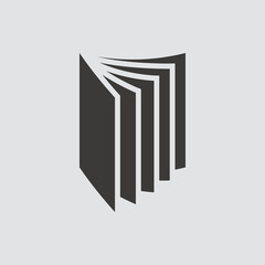 Book icon isolated of flat style. Vector illustration.