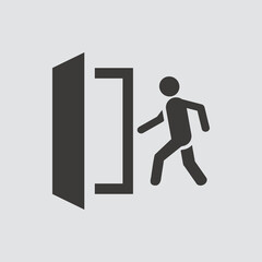 exit icon isolated of flat style. Vector illustration.