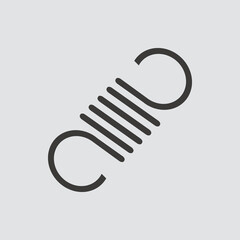 metal spring icon isolated of flat style. Vector illustration.