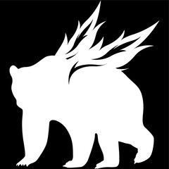 silhouette of bear with wings