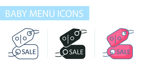 icons set for menu store, sale