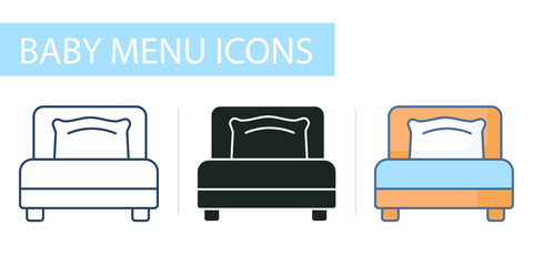 icons set, three bed options