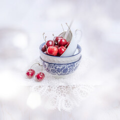 Red, delicious cherries