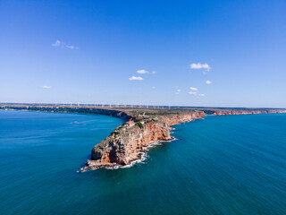 Aerial Front View of Cape Kaliakra Bulgaria