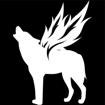 recommend clip art: silhouette of wolf with wings