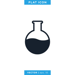 Flask Erlenmeyer Icon Vector Design Template. Lab Equipment Sign