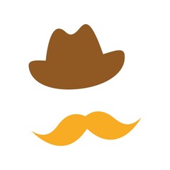 hat and mustache