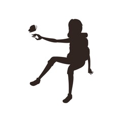 silhouette of a woman with butterfly