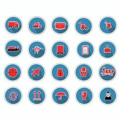 collection of shipping and logistic icons