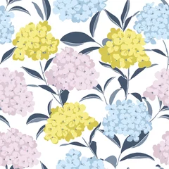 Behang Beautiful Hydrangea Floral pattern seamless © Design_dictionary